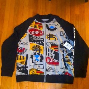 Graphic Bomber Jacket - Size 3XL - Men’s Big & Tall Fashion - Born Fly - NEW 👀